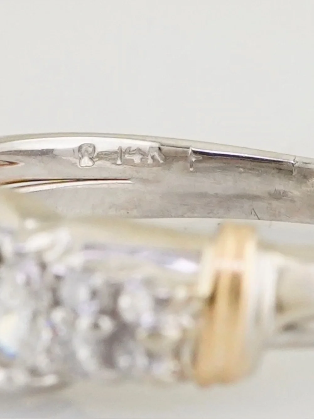 Solid 14k white and yellow gold natural diamond princess cut engagement ring